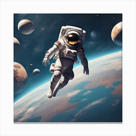 Astronaut In Space 4 Canvas Print