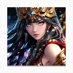 Default A Gracefully Fierce Anime Warrior Princess Her Intrica 3 (2) Canvas Print