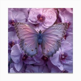 Butterfly On Orchids 1 Canvas Print