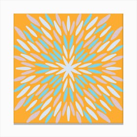 Petal Burst - orange and blue Canvas Print