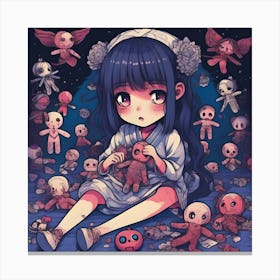 Girl With Dolls Canvas Print