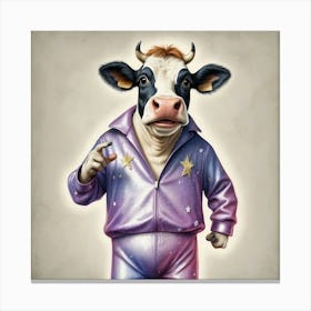 Cow In Spacesuit Canvas Print