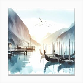 Watercolor Of A Lake 5 Canvas Print