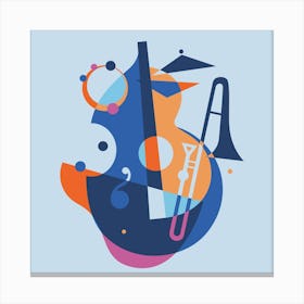 Jazz Musical Instruments 2 Square Canvas Print