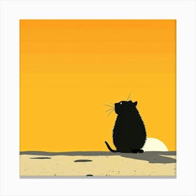 Cat At Sunset Canvas Print