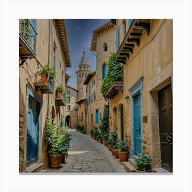 Narrow Street In The Old Town Canvas Print