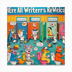Here All Writers Welcome Canvas Print