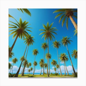 Palm Trees On The Beach 1 Canvas Print