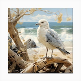 Seagull On The Beach 2 Canvas Print