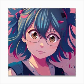Anime Girl With Glasses 1 Canvas Print
