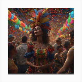 Woman In A Colorful Costume 3 Canvas Print