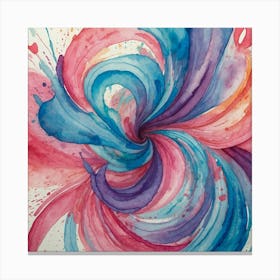 Swirl Watercolor Painting Canvas Print