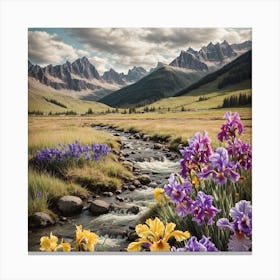 Irises In The Mountains Canvas Print