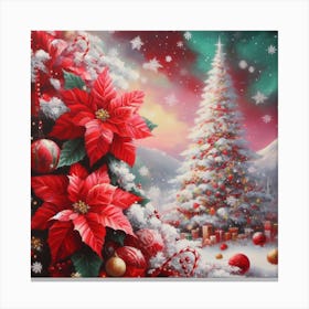 Christmas Poinsettias 2 Canvas Print