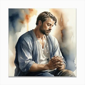 Jesus Praying Canvas Print