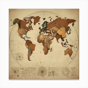 World Map Stock Videos & Royalty-Free Footage 5 Canvas Print