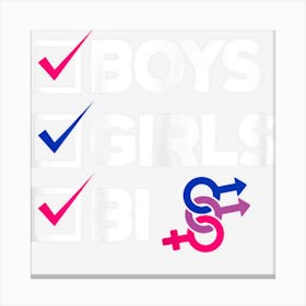 Womens Boys Girls Bi Funny Bi Pride Flag Bisexual Canvas Print