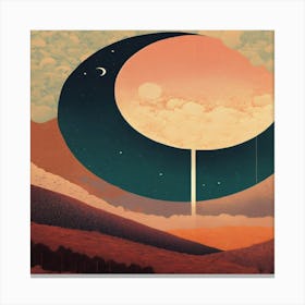 Moon And Stars 3 Canvas Print