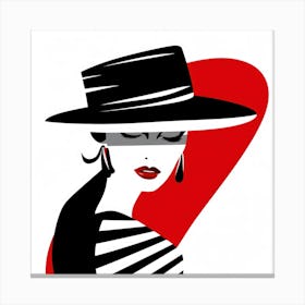 Woman In Hat Canvas Print