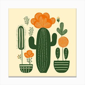 Cactus Print 5 Canvas Print