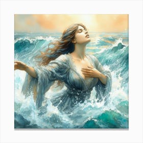 Mermaid In The Ocean Canvas Print