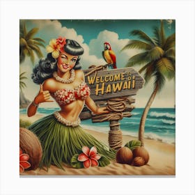 Hawaiian Hula Girl Canvas Print