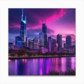 Chicago Skyline At Dusk Canvas Print