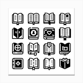 Book Icons Set Web Icons Design Collection (8) Canvas Print