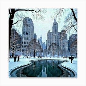 New York City In Winter 1 Canvas Print