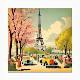 Vintage Paris Eiffel Tower Canvas Print