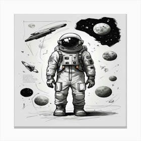 Astronaut In Space Canvas Print