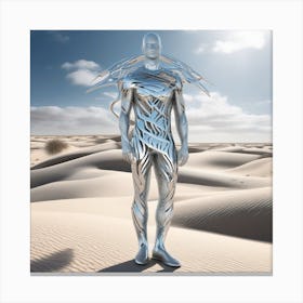 Futuristic Man In The Desert 5 Canvas Print