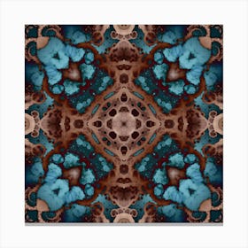 Abstract Kaleidoscope Blue Glow 1 Canvas Print