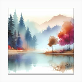 Watercolor Landscape Painting 21 Canvas Print