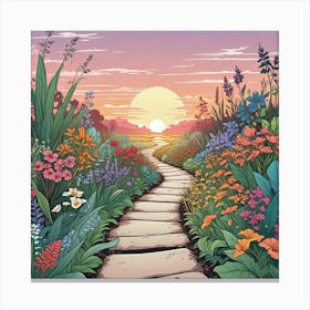 Into The Garden Ai Art Wall Art Design Illustration (37) Canvas Print