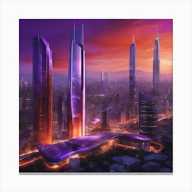 Futuristic Cityscape Canvas Print