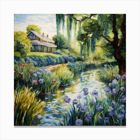 Brushwork Bliss: Monet's Garden Symphony Canvas Print