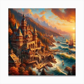 Castle On The Ocean Canvas Print