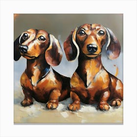 Pair of dachshunds Canvas Print