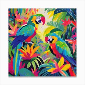 Parrots In The Jungle 9 Canvas Print