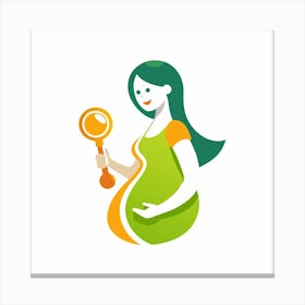 Pregnant Woman Holding Baby Rattle Canvas Print