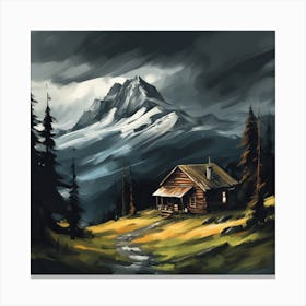 Cabin In The Mountains 2 Canvas Print