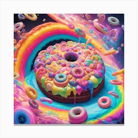 Rainbow Donut Canvas Print