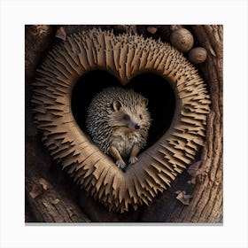 Hedgehog In A Heart Canvas Print