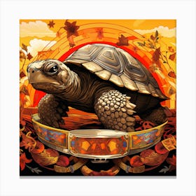 Turtle In The Sun Canvas Print