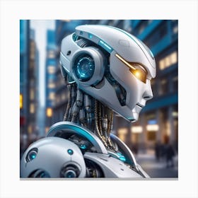 Robots In The City 4 Canvas Print