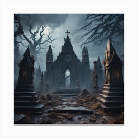Haunted Cemetery 1 Canvas Print