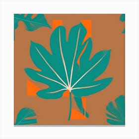 Single Tropical Leaf On A Solid Background pattern art, 121 Canvas Print