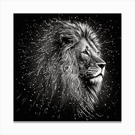 Lion In The Night Sky Canvas Print