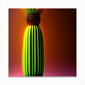 Pineapple Vase Cacti And Disco Ball Art Print Canvas Print